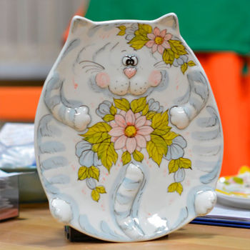 Тарелка «Весенний кот»